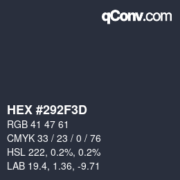 Color code: HEX #292F3D | qconv.com