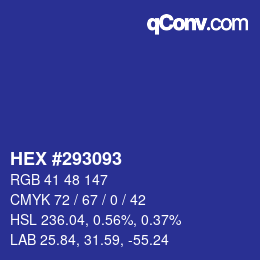 カラーコード: HEX #293093 | qconv.com