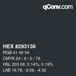 Color code: HEX #293136 | qconv.com