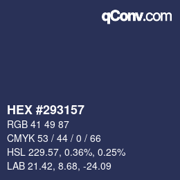 Color code: HEX #293157 | qconv.com