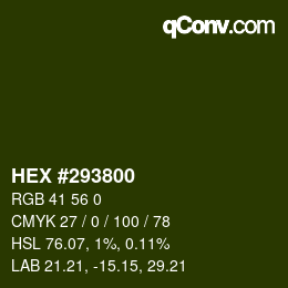 Color code: HEX #293800 | qconv.com