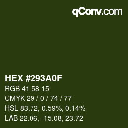 Color code: HEX #293A0F | qconv.com