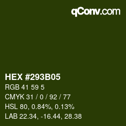 Color code: HEX #293B05 | qconv.com