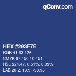 Color code: HEX #293F7E | qconv.com