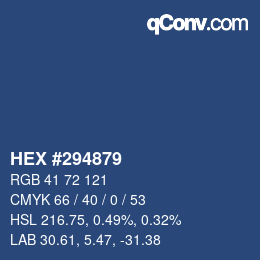 Color code: HEX #294879 | qconv.com