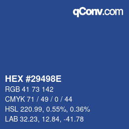 Color code: HEX #29498E | qconv.com