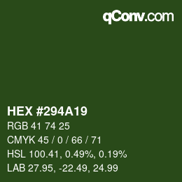 Código de color: HEX #294A19 | qconv.com