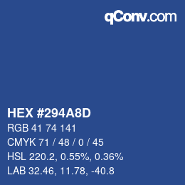 Color code: HEX #294A8D | qconv.com