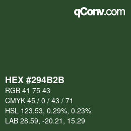 Color code: HEX #294B2B | qconv.com