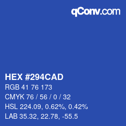 カラーコード: HEX #294CAD | qconv.com
