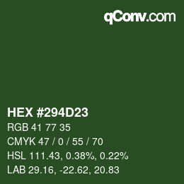 Farbcode: HEX #294D23 | qconv.com