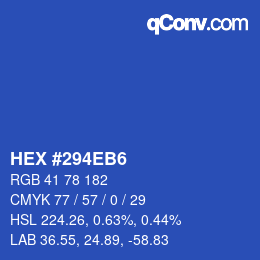 カラーコード: HEX #294EB6 | qconv.com