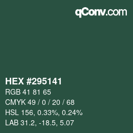 Color code: HEX #295141 | qconv.com