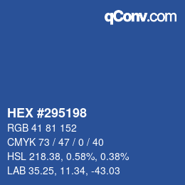 Color code: HEX #295198 | qconv.com