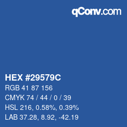 Color code: HEX #29579C | qconv.com