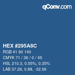 カラーコード: HEX #295A8C | qconv.com