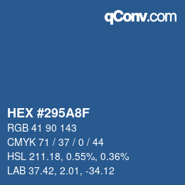 カラーコード: HEX #295A8F | qconv.com