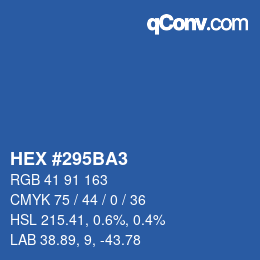 颜色代码: HEX #295BA3 | qconv.com
