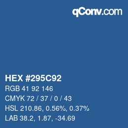 Color code: HEX #295C92 | qconv.com