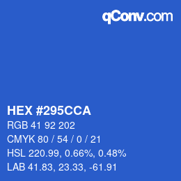 カラーコード: HEX #295CCA | qconv.com