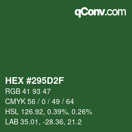 カラーコード: HEX #295D2F | qconv.com