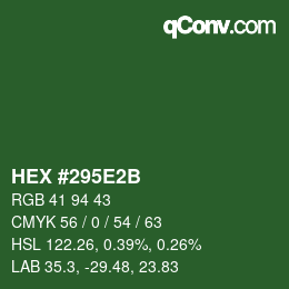 Color code: HEX #295E2B | qconv.com