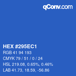 カラーコード: HEX #295EC1 | qconv.com