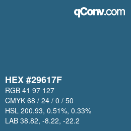 Color code: HEX #29617F | qconv.com