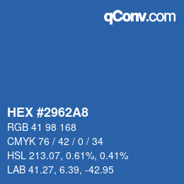 Color code: HEX #2962A8 | qconv.com