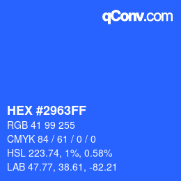 Color code: HEX #2963FF | qconv.com