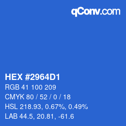 Farbcode: HEX #2964D1 | qconv.com