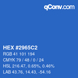 Color code: HEX #2965C2 | qconv.com