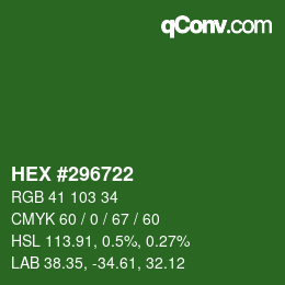 カラーコード: HEX #296722 | qconv.com