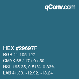 Código de color: HEX #29697F | qconv.com