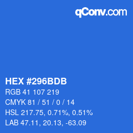 颜色代码: HEX #296BDB | qconv.com