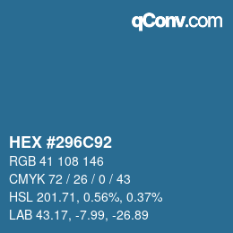 Color code: HEX #296C92 | qconv.com