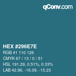 Color code: HEX #296E7E | qconv.com