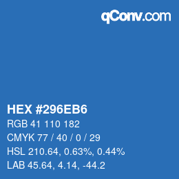 Color code: HEX #296EB6 | qconv.com