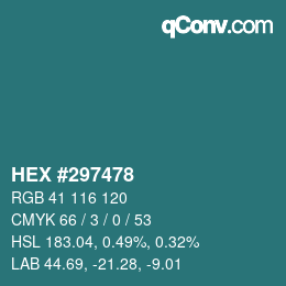 カラーコード: HEX #297478 | qconv.com
