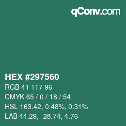 Color code: HEX #297560 | qconv.com