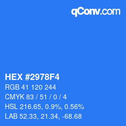 Color code: HEX #2978F4 | qconv.com