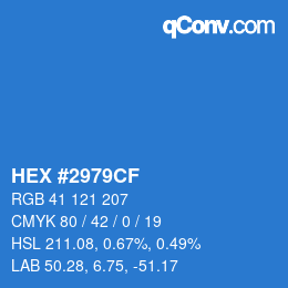 Color code: HEX #2979CF | qconv.com