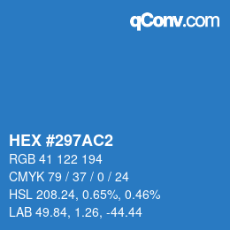 Color code: HEX #297AC2 | qconv.com