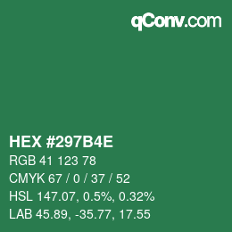 Color code: HEX #297B4E | qconv.com