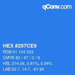 Color code: HEX #297CE9 | qconv.com