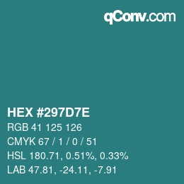 Color code: HEX #297D7E | qconv.com