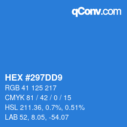 Farbcode: HEX #297DD9 | qconv.com