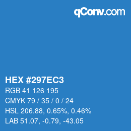 カラーコード: HEX #297EC3 | qconv.com