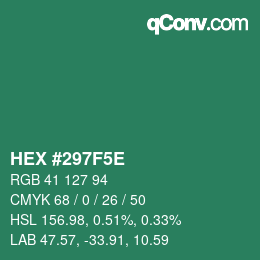 Color code: HEX #297F5E | qconv.com