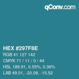 Farbcode: HEX #297F8E | qconv.com